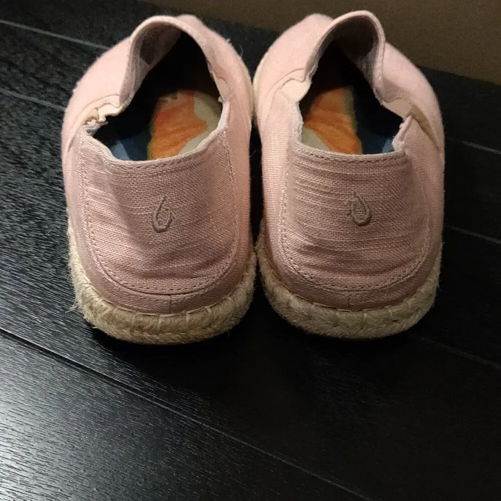 Olukai Kaula Pa'A Kapa Pink Espadrille Slip On Shoes Women's US 10